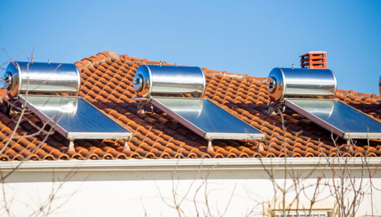 solar heater panels on the roof alternative energy