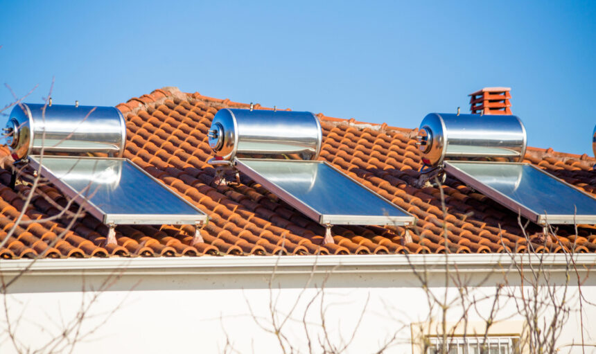 solar heater panels on the roof alternative energy