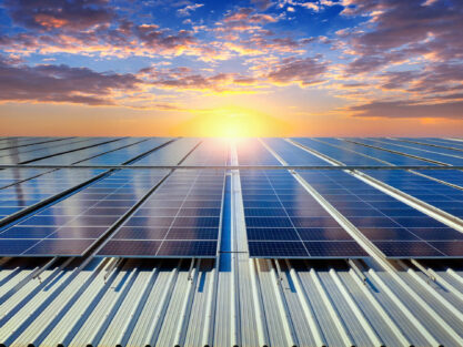 Solar panels on the roof. (Solar cell)