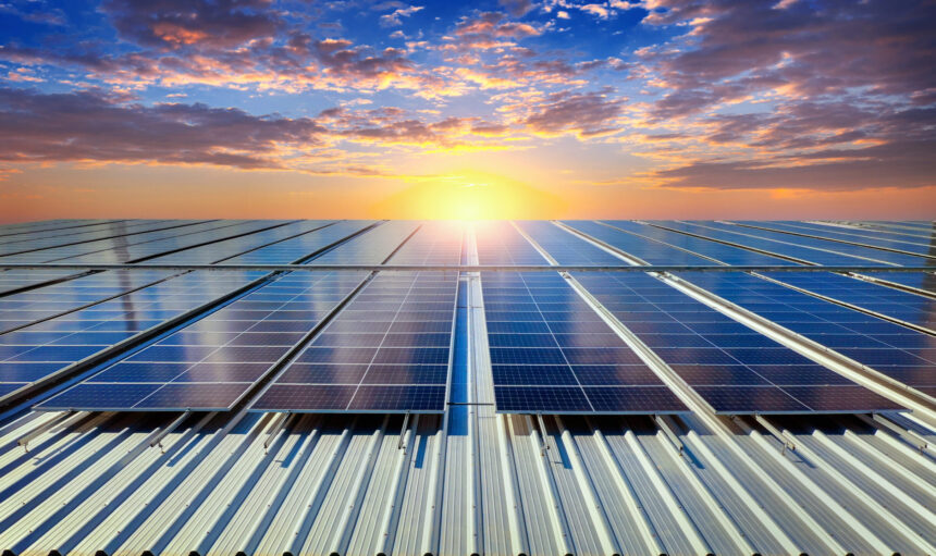 Solar panels on the roof. (Solar cell)